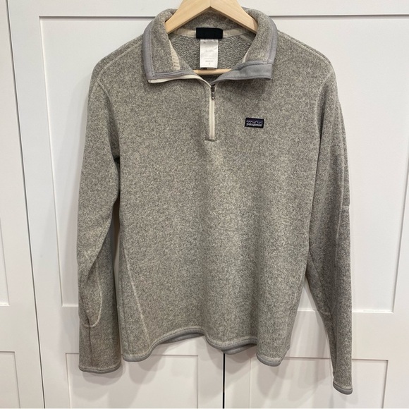 Patagonia Better Sweater 1/4 Zip Gray Logo Outdoor Gorp Hiking - Picture 1 of 7